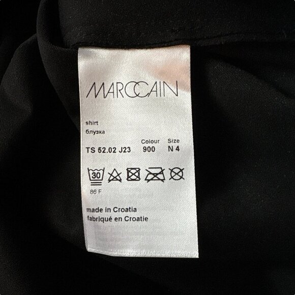 Marc Cain Sports Zebra Print Shiny Faux Leather Shacket Top Black Size N4 Large - Picture 9 of 11